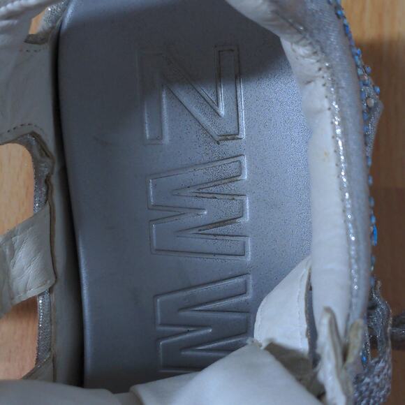 Anthony Wang Platform Sandals Silver Cutout Bedazzled Wedge Y2K 35 (US 4-4.5) - Picture 12 of 14